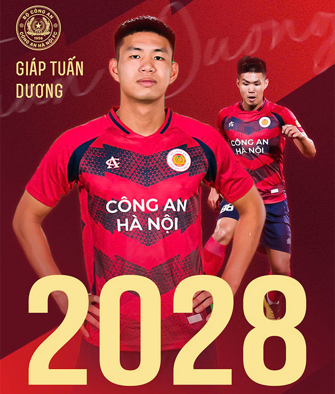 Trung vệ trẻ Giáp Tuấn Dương gia hạn thêm 3 năm với CAHN