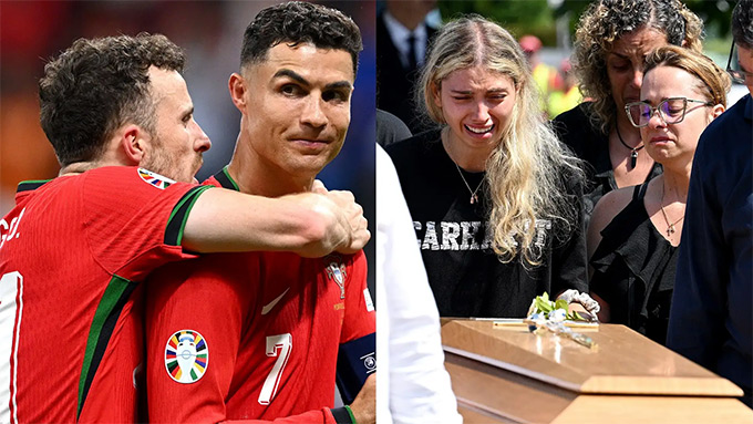 Ronaldo không xuất hiện ở lễ tang của Jota