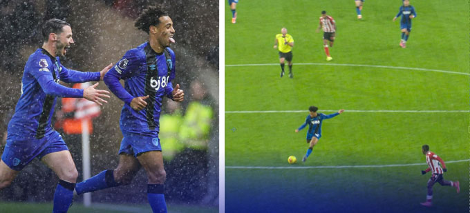 Tyler Adams ăn mừng sau khi lập siêu phẩm