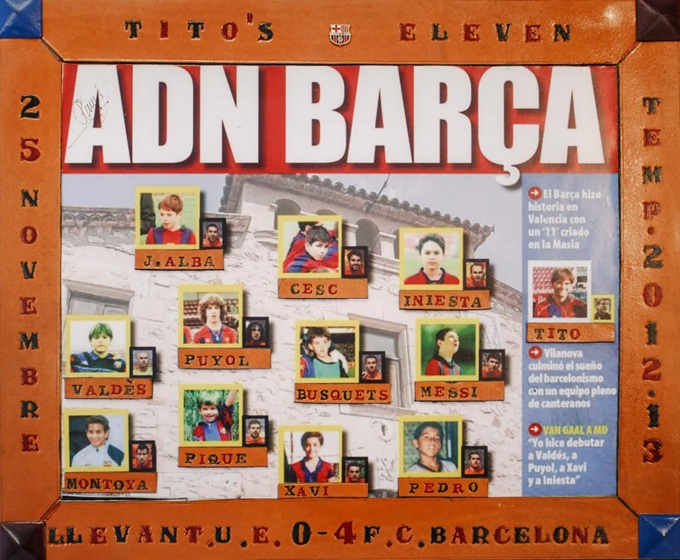 Ngày 25/11/2012, Barca có 11 cầu thủ của lò La Masia cùng đứng trên sân