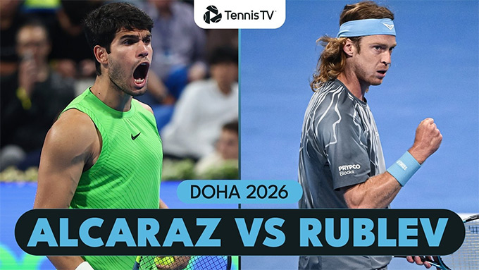 Alcaraz đánh bại Andrey Rublev để vào chung kết Doha Open