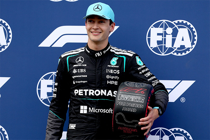 George Russell của đội đua Mercedes xuất sắc giành pole