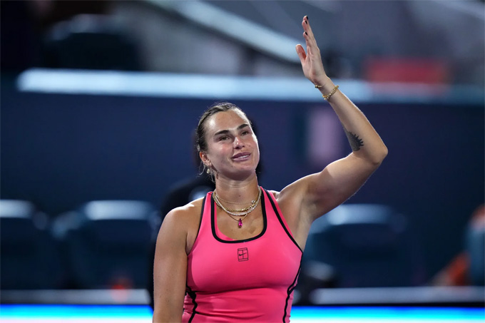 Aryna Sabalenka cứu nguy 5/8 break-point đối mặt cả trận. Ảnh: WTA