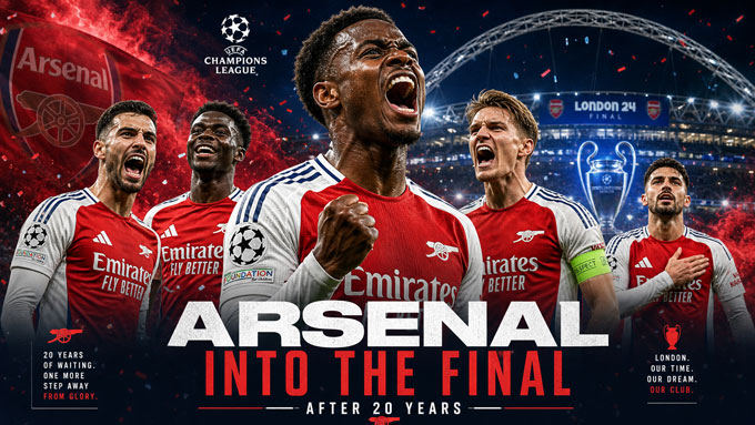 Arsenal lần đầu vào chung kết sau 20 năm