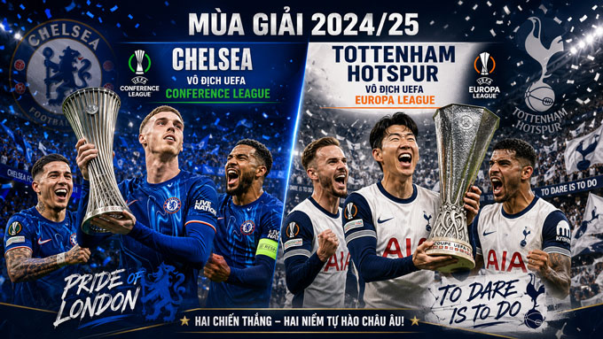 Premier League từng vô địch 2 cúp châu Âu mùa trước