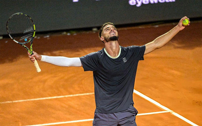 Prizmic giành chiến thắng lớn nhất sự nghiệp khi hạ Djokovic tại Rome. Ảnh: ATP