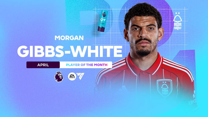 Gibbs-White giành giải cầu thủ xuất sắc nhất Premier League tháng 4 - Ảnh: premierleague.com