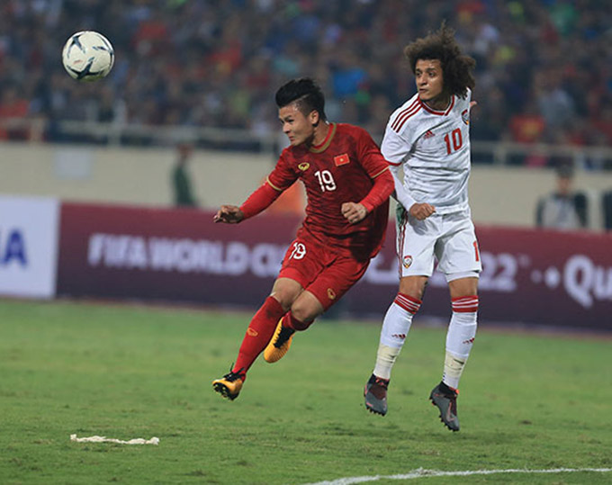Việt Nam từng đánh bại UAE ở vòng loại World Cup 2022 trên sân Mỹ Đình - Ảnh: Phan Tùng