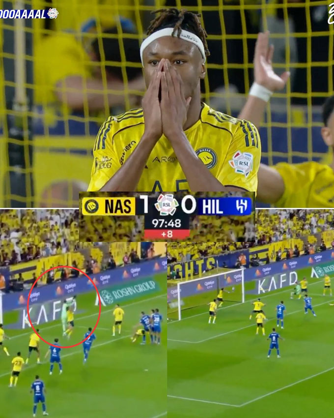 Thủ thành Bento mắc sai lầm khiến Al Nassr bị Al Hilal cầm hòa - Ảnh: ESPN