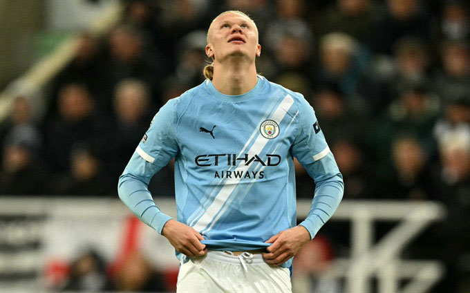Haaland chưa ghi bàn nào cho Man City ở các trận chung kết