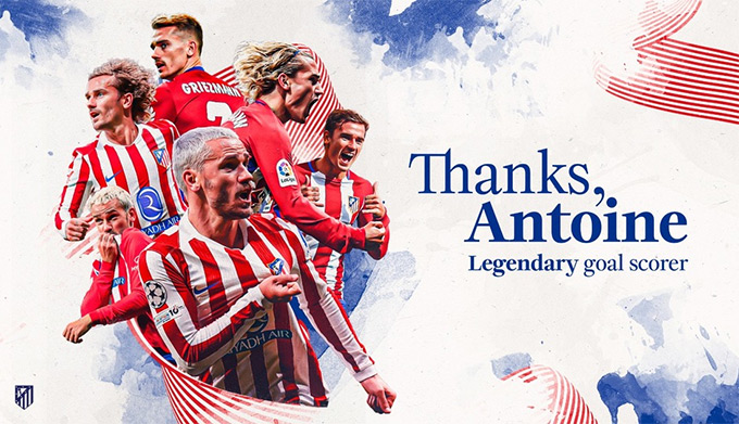 Atletico tri ân Griezmann, huyền thoại của đội bóng