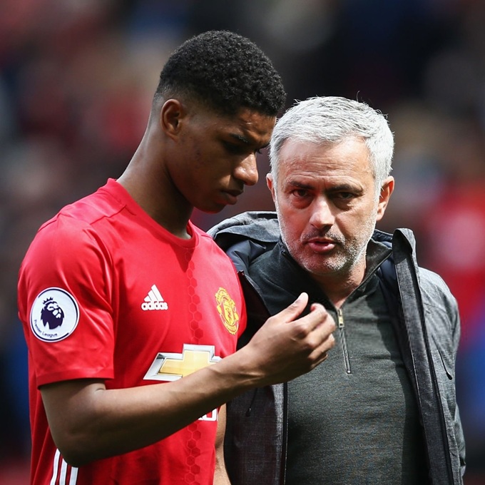 Mourinho và Rashford khi cả hai còn ở MU