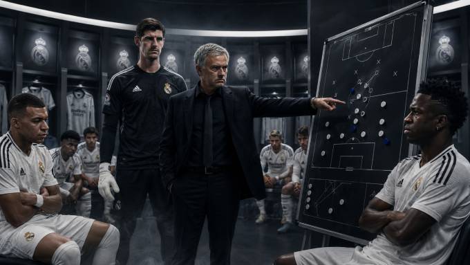Jose Mourinho chọn Thibaut Courtois là thủ lĩnh mới trong phòng thay đồ Real Madrid (ảnh do AI tạo)