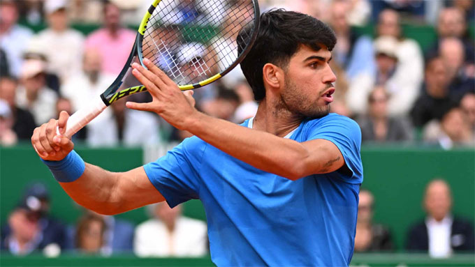 Chấn thương cổ tay của Alcaraz chưa hồi phục hoàn toàn. Ảnh: ATP