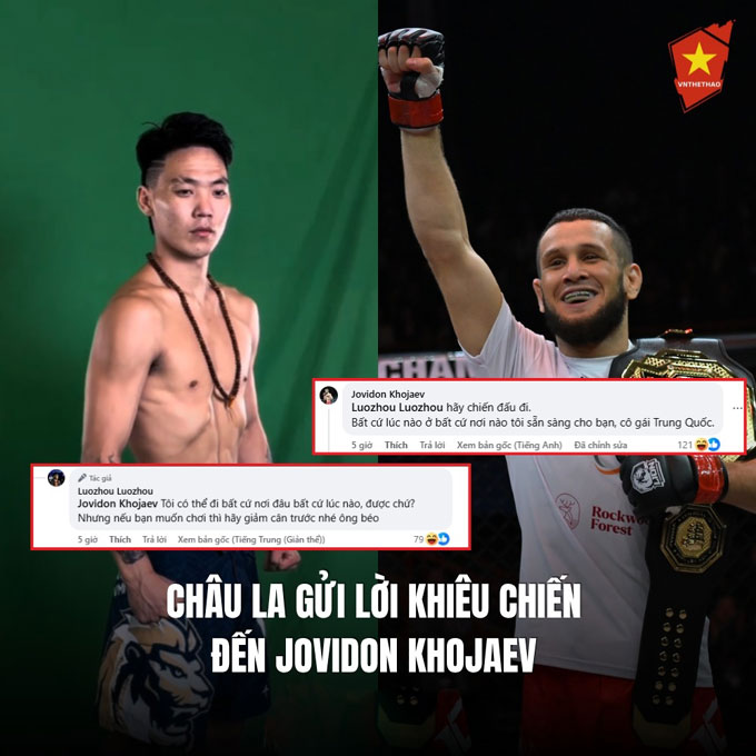 Châu La gửi lời khiêu chiến đến Jovidon Khojaev