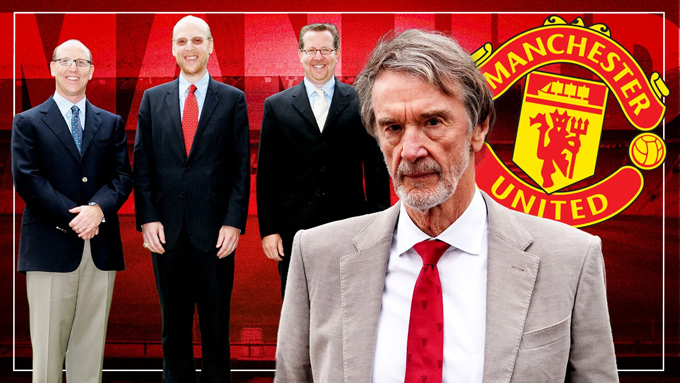 Nếu gia đình Glazer quyết định bán toàn bộ cổ phần trước tháng 2/2027, Sir Jim Ratcliffe cũng sẽ buộc phải bán phần cổ phần của mình - Ảnh: The Sun