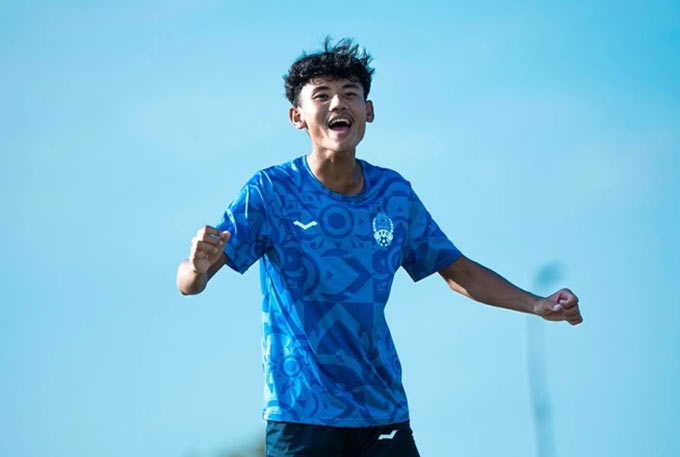 U19 Campuchia gây bất ngờ khi loại U19 Philippines ở giải U19 Đông Nam Á. Ảnh: CF