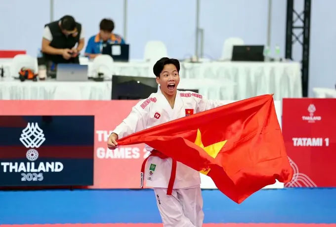 Tuyển thủ Khuất Hải Nam sẽ góp mặt ở giải karate vô địch châu Á năm nay. Ảnh: Dũng Phương