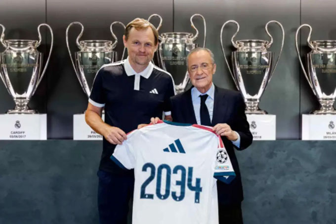 Real gia hạn hợp đồng T trợ với Adidas tới 2034